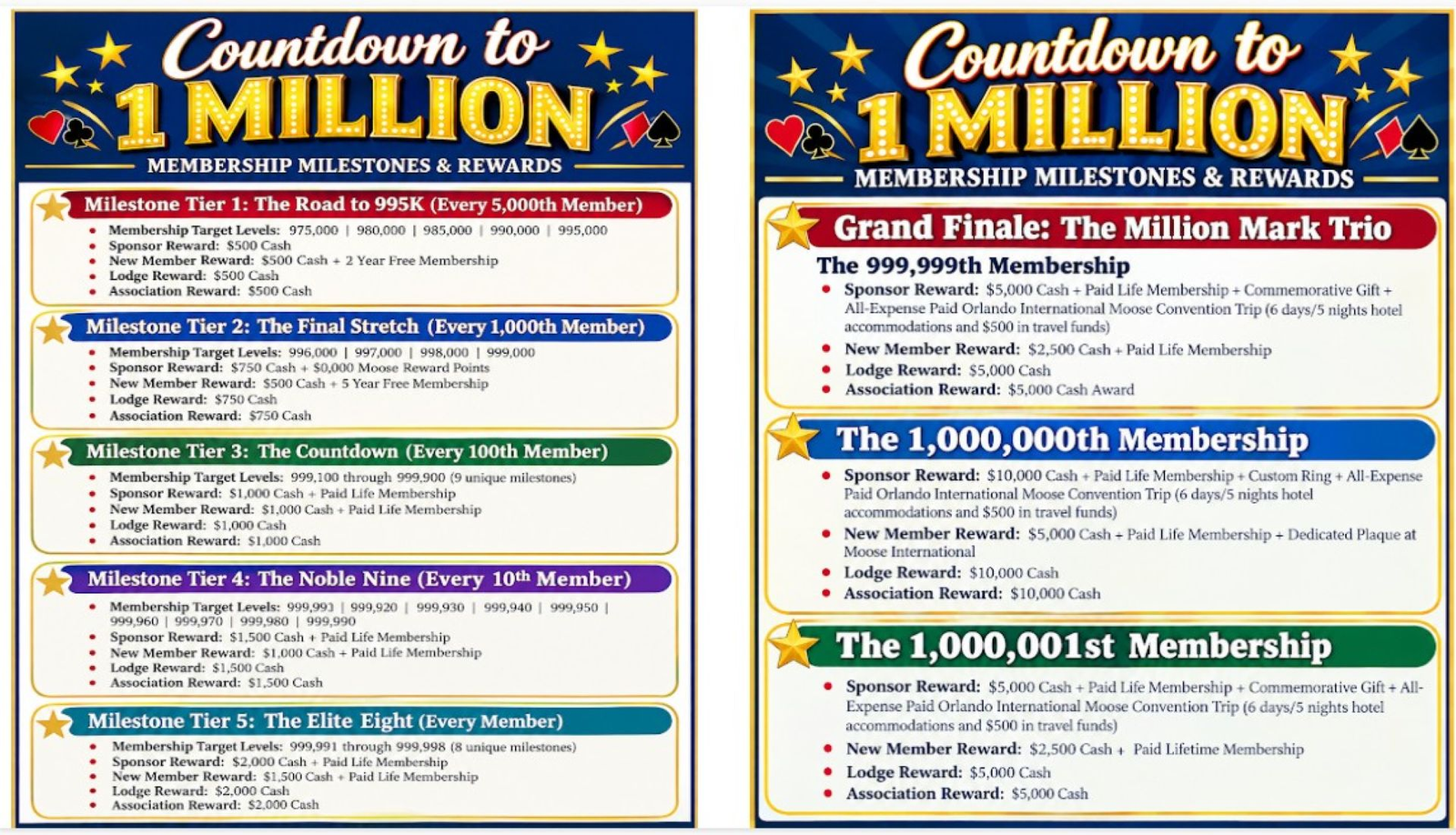 Moose Countdown to One Million in Cash Payouts promotional flyer